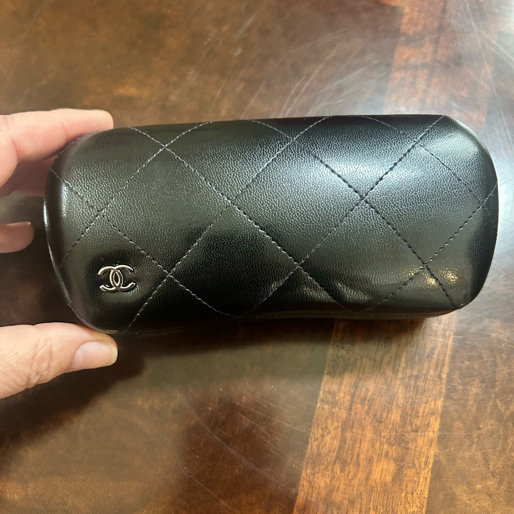 CHANEL Black Quilted sunglasses Case